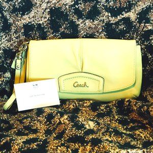 Vintage Coach Chartreuse Lime Green Wristlet